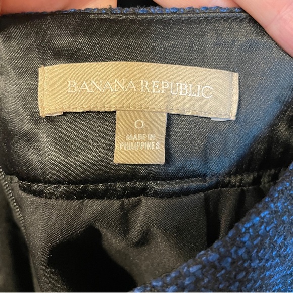 Banana Republic | Blue/Black Tweed Wool Blend High Waist Pencil Skirt 0 - Picture 4 of 5